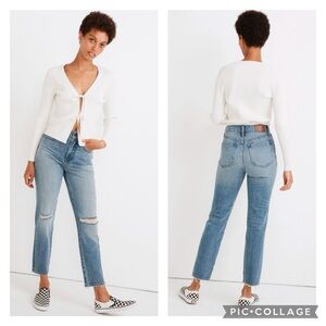 EUC Madewell The Perfect Vintage Jean in Phillips Wash: Knee-Rips Edition